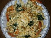 A picture of alfredo sauce chicken