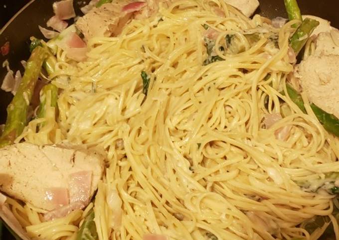 Step-by-Step Guide to Make Favorite Lemon asparagus chicken pasta