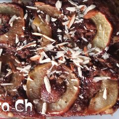 A picture of Chocolate Cake with apple.