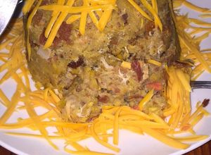 Una foto de Mofongo de chicharón con queso