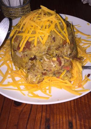 Una foto de Mofongo de chicharón con queso