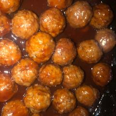 A picture of 3 ingredient sweet meatballs.