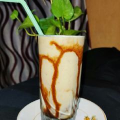 Banana dates milkshake A picture of Banana dates milkshake.