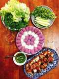 Banh Hoi Rolls with Crispy Pork Belly