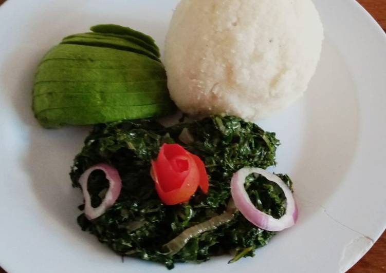 Tasty & economical spinach, kales with ugali