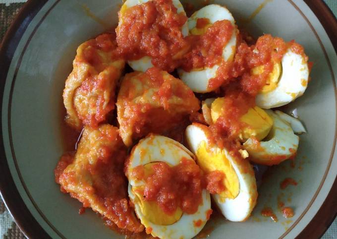 Resep: Telur Tahu Masak Habang alias bumbu bali/merah Yang Enak