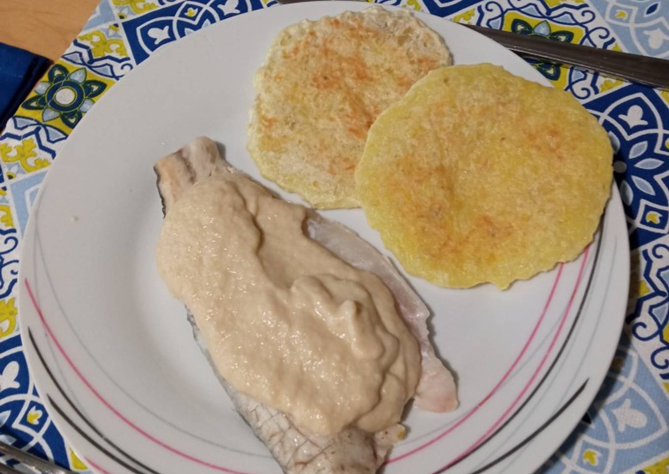 Filetes lubina en salsa de puerros en Monsieur Cuisine