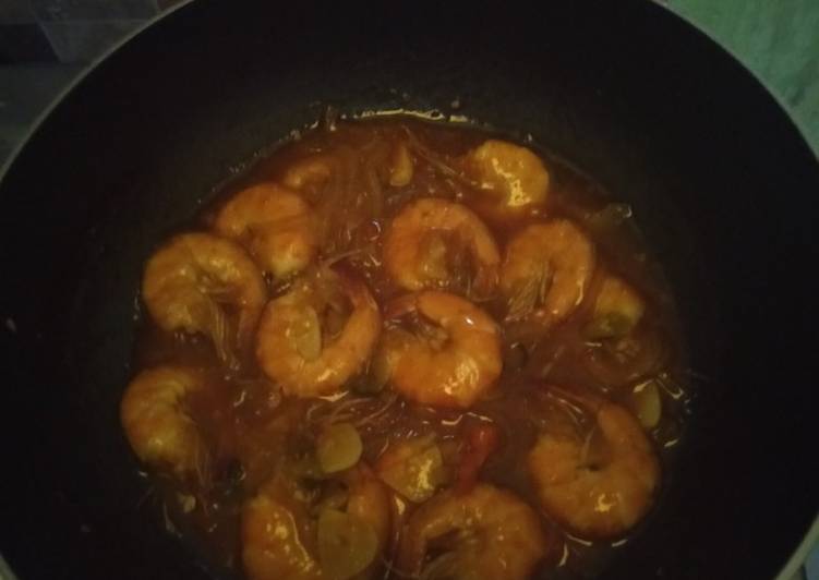 Cara Gampang Membuat Udang asam manis pedas Anti Gagal