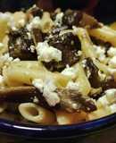 Macarrones con setas y queso feta🍄‍🟫🧀