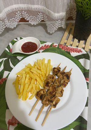 صورة لوصفة ساتيه دجاج بزبدة الفول السوداني