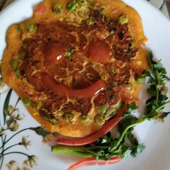 A picture of Hara bhara Besan ka Chilla / Stuffed besan chilla.