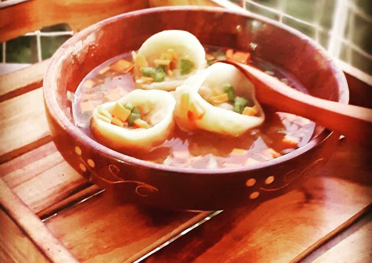 Simple Way to Make Super Quick Homemade Veg wonton soup