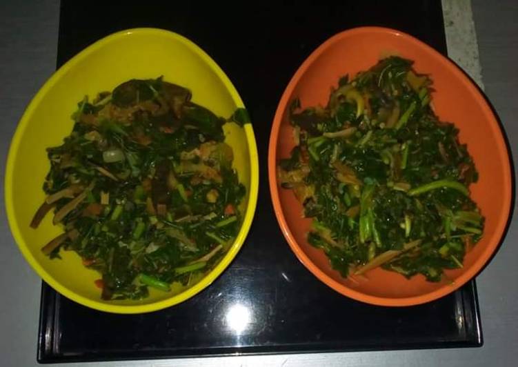 Steps to Prepare Favorite Spinnach vegetables with ugba Cooking Basics for Beginners