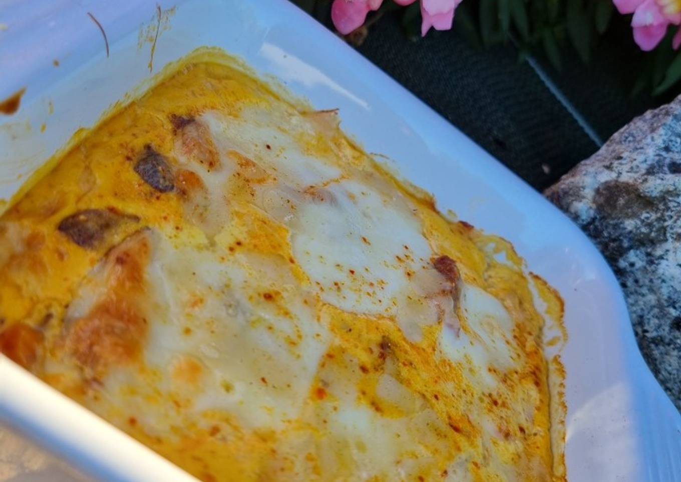 Gratin d'asperges au chorizo