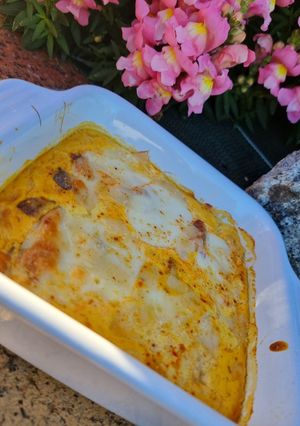 Une photo de Gratin d'asperges au chorizo