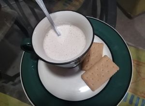 Una foto de Atole de mazapán