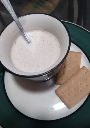 Una foto de Atole de mazapán