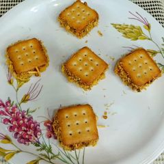 A picture of Biscuit Sandwich Party Appetizer For Diwali.