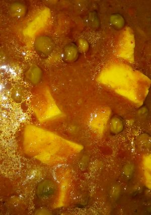 A picture of Masala Matari Paneer(spicy Peas and cheese).