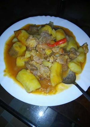 A picture of Matoke stew.