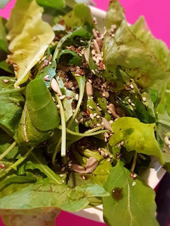 Una foto de Dieta: ensalada light, sin sal ni aceite, con mix de semillas