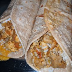 A picture of Whole wheat chicken burritos.