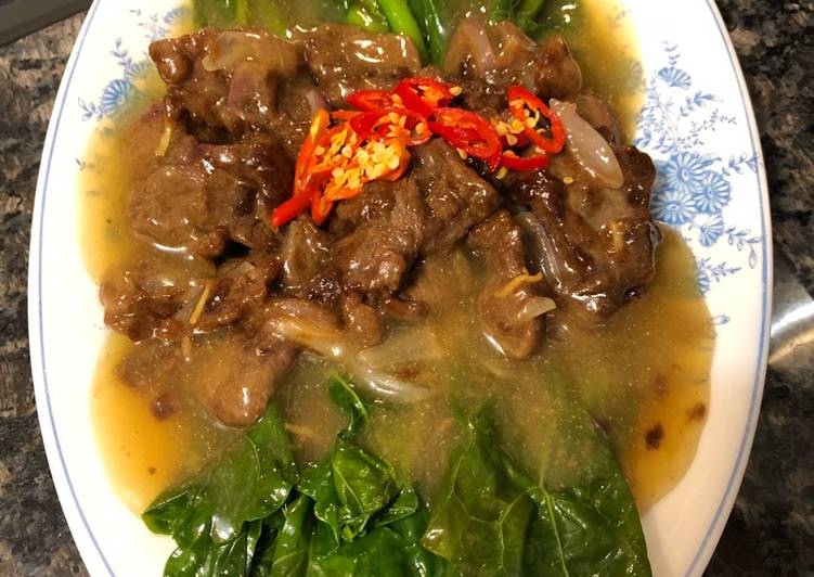 Resep Kailan daging sapi saos tiram, Enak Banget