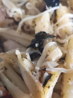 Una foto de Pasta a la marinera vegana
