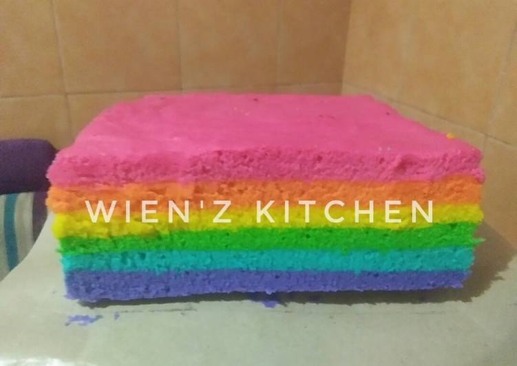 Resep Rainbow cake Anti Gagal
