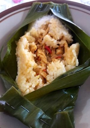 Foto resep Nasi bakar isi ayam 🐥