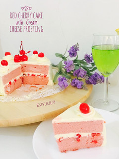 Foto resep Red Cherry Cake dgn Cream Cheese Frosting