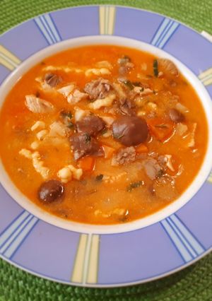 Magyaros harmatgomba leves recept fotója