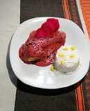 Mole rosa con pollo