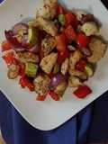 Quick Air Fryer Chicken with Zucchini, Bell Pepper, and Onion (Ready in 20 Minutes)