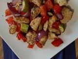 Pollo pronto 20 minuti in friggitrice ad aria con zucchine, peperoni, cipolla