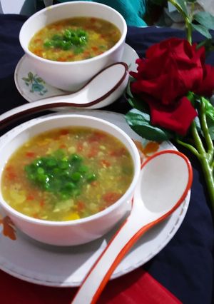 A picture of Vegetarian Corn Soup.