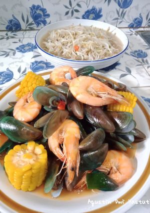 Foto resep Kerang Hijau, Udang Saos Padang