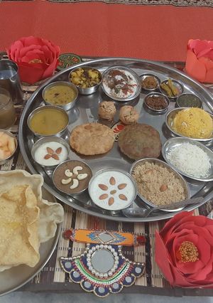A picture of Rajwadi Thali.