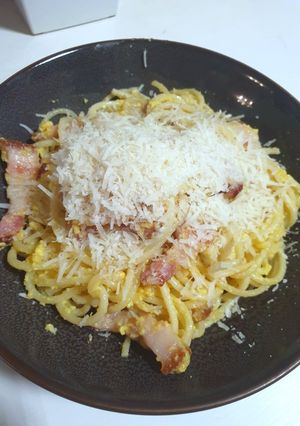 Une photo de Pâtes carbonara