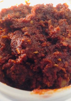 Una foto de Sustituto gochu-jang pasta picante de chiles coreano고추장🇺🇾🇯🇵🇰🇷🇰🇵代用コチュジャン