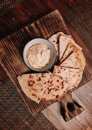 A picture of Rosemary and olive oil flatbread.