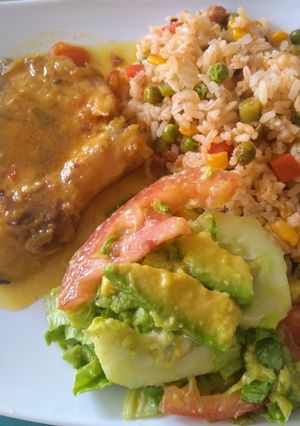 Una foto de Arroz con verduras y chorizo