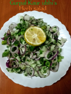 A picture of Herb salad 🥗 (Tarragon & chives salad).