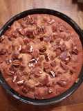Cinnamon crumb cake with chocolate chips and pecans