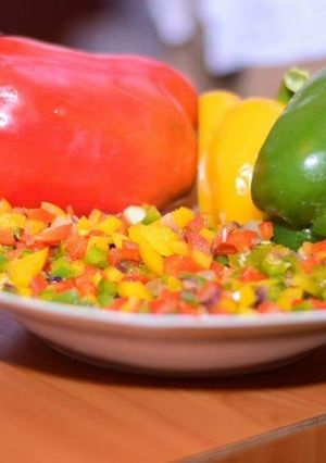 A picture of Sweet pepper prep.