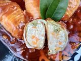 Sawi Gulung Isi Tahu Saus Asam Manis