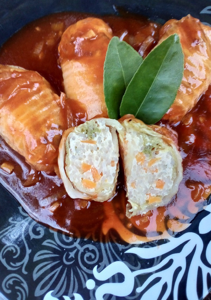 Foto resep Sawi Gulung Isi Tahu Saus Asam Manis