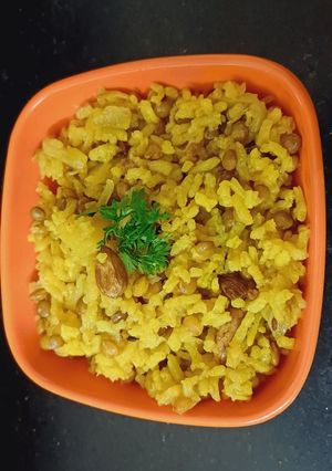 A picture of Masoor bhat (rice) for short break recipe.