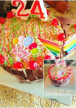 Foto resep Tart Rainbow cake