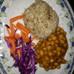 A picture of Cauliflower Rice & Curried Chickpeas.